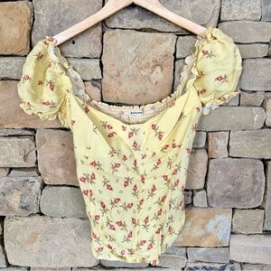 Reformation Yellow Floral Women's Top
